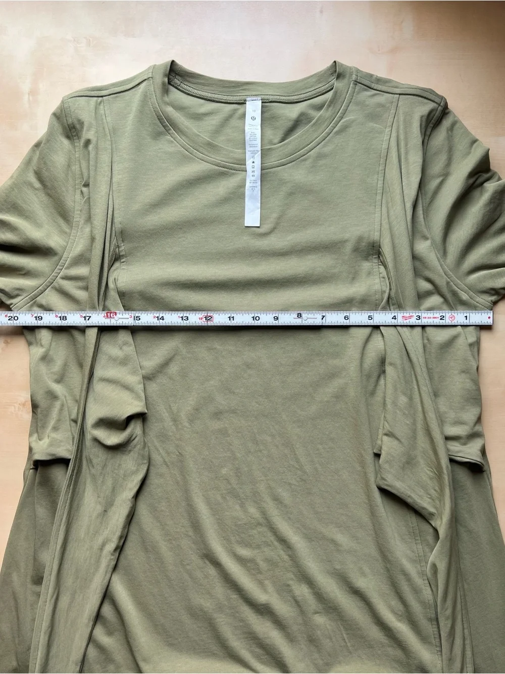 Lululemon Cotton Wrap-Front T-Shirt Dress in Bronze Green size 10